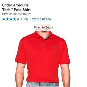 Under Armour Men's Orange Heat Gear Loose Fit Short Sleeve Polo Shirt Medium